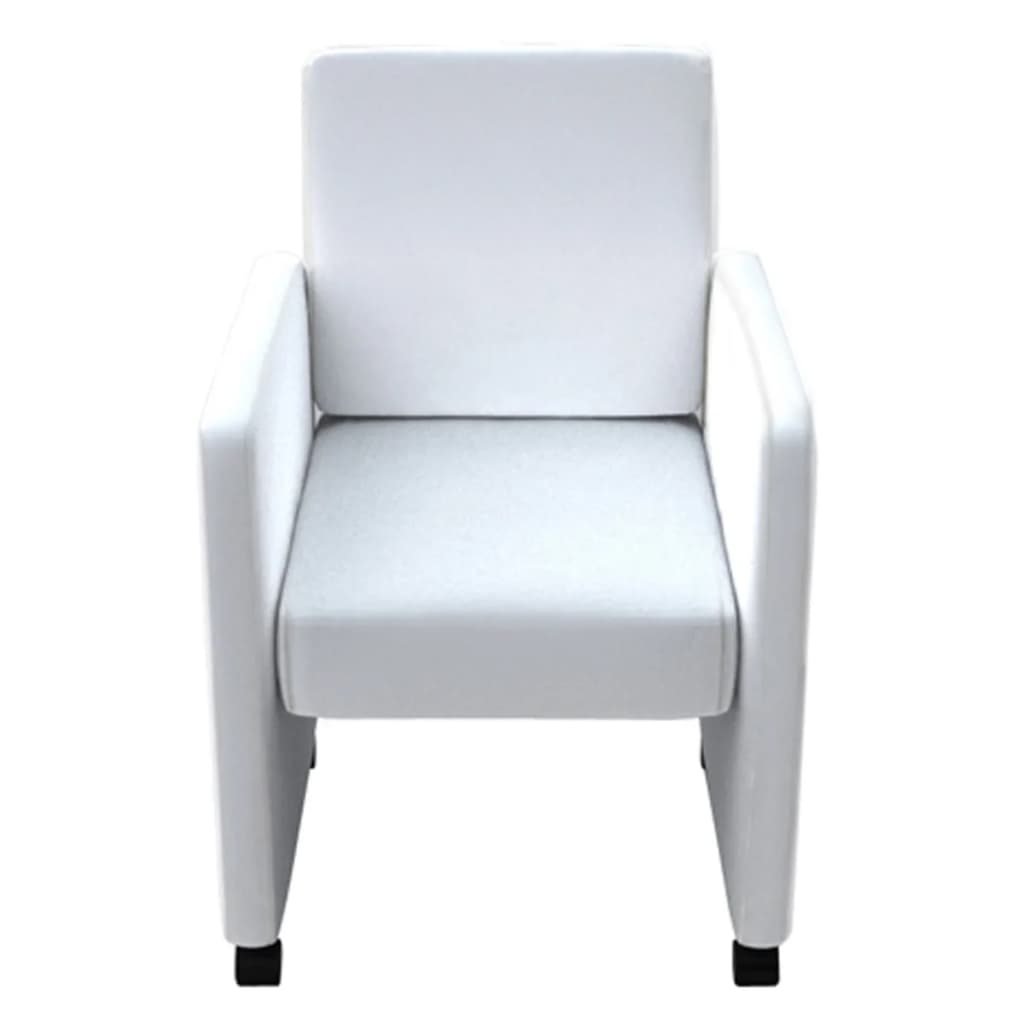 Eetkamerstoelen 4 st kunstleer wit is nu te koop bij PeponiXL, paradijselijk wonen!