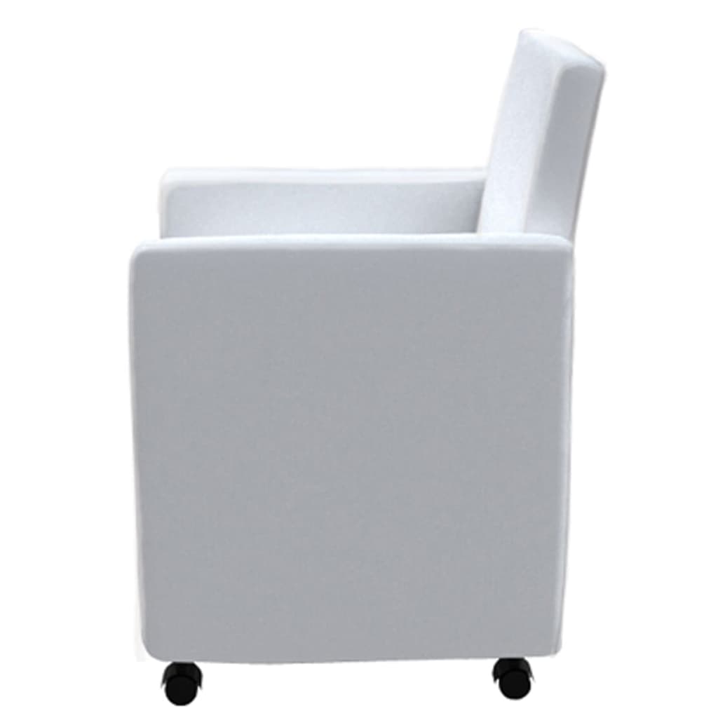 Eetkamerstoelen 4 st kunstleer wit is nu te koop bij PeponiXL, paradijselijk wonen!