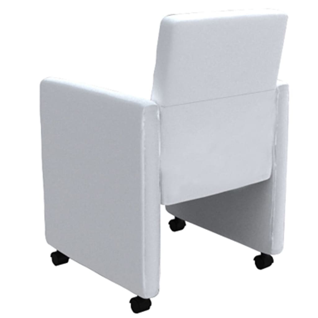Eetkamerstoelen 4 st kunstleer wit is nu te koop bij PeponiXL, paradijselijk wonen!