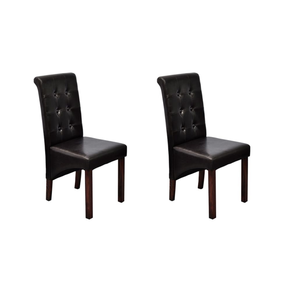 Eetkamerstoelen 2 st kunstleer bruin is nu te koop bij PeponiXL, paradijselijk wonen!