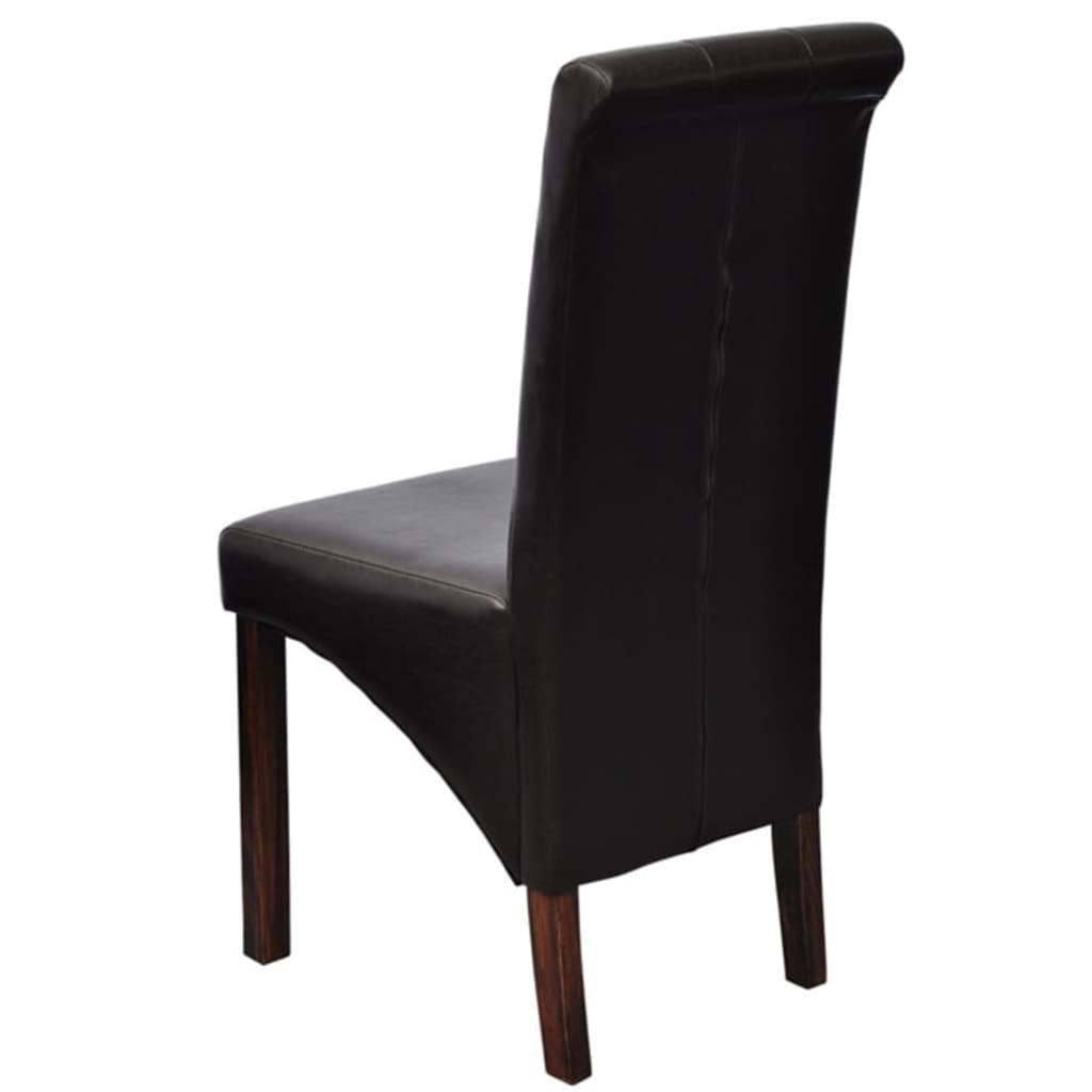 Eetkamerstoelen 2 st kunstleer bruin is nu te koop bij PeponiXL, paradijselijk wonen!