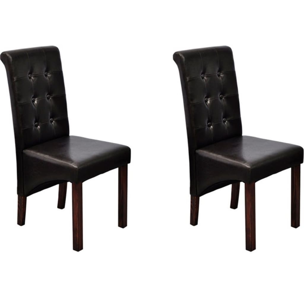 Eetkamerstoelen 2 st kunstleer bruin is nu te koop bij PeponiXL, paradijselijk wonen!