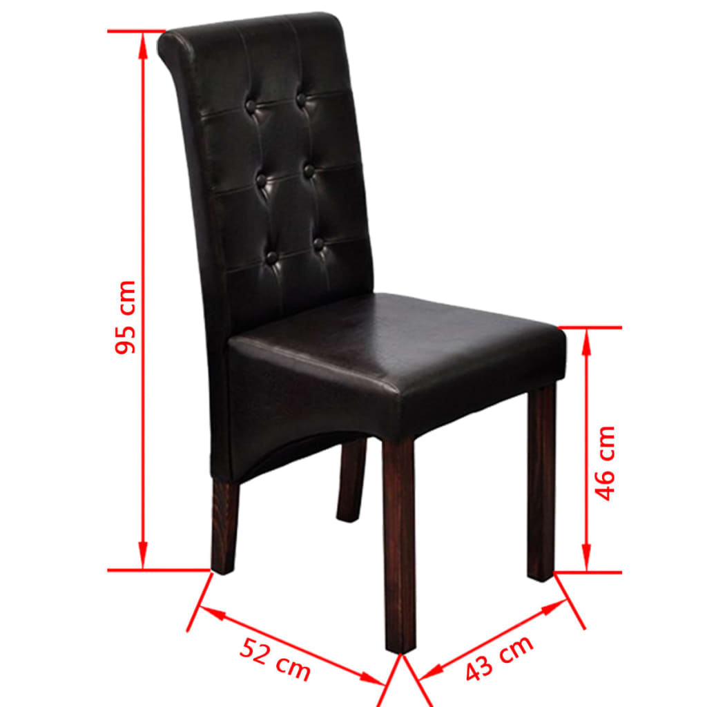 Eetkamerstoelen 2 st kunstleer bruin is nu te koop bij PeponiXL, paradijselijk wonen!