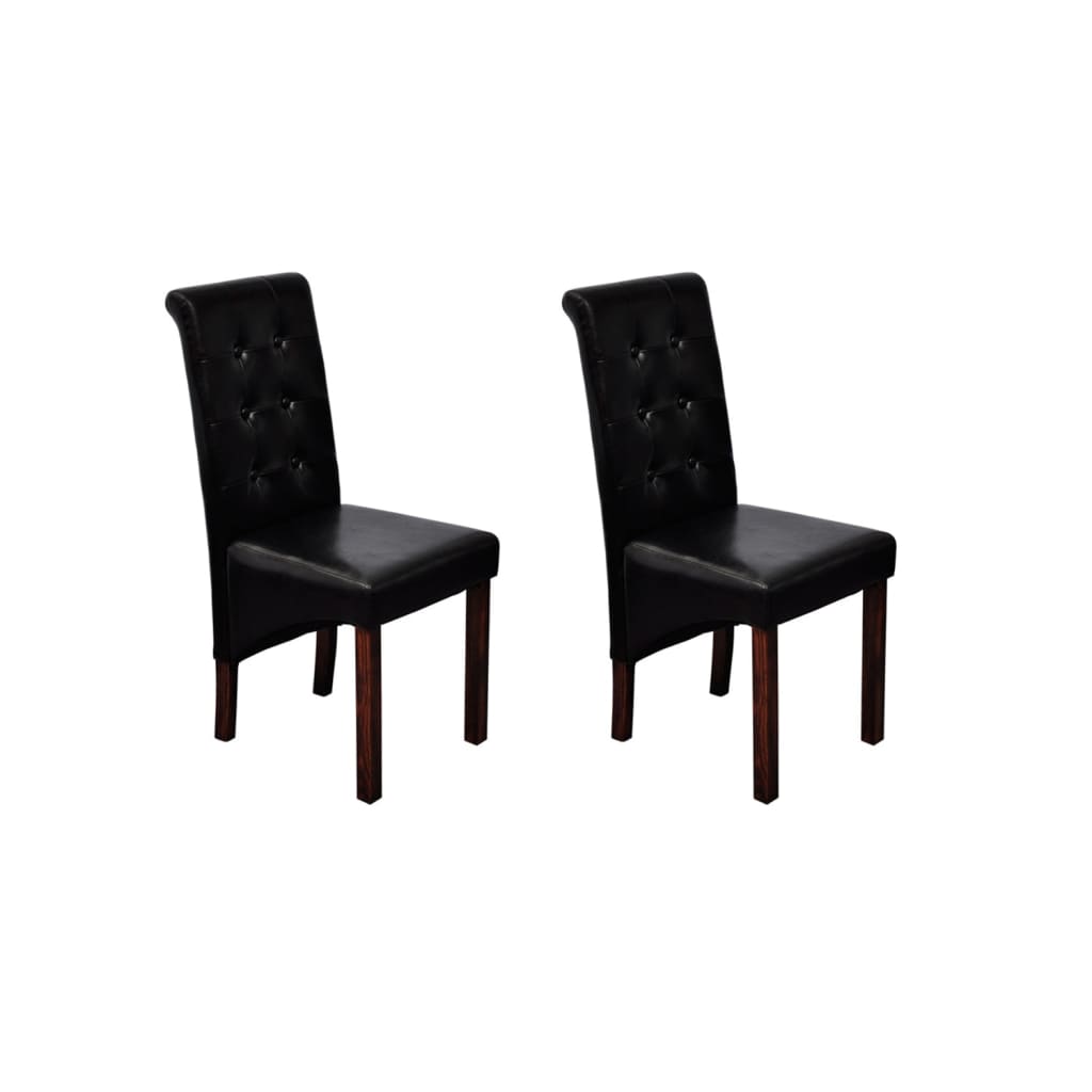 Eetkamerstoelen 2 st kunstleer zwart is nu te koop bij PeponiXL, paradijselijk wonen!