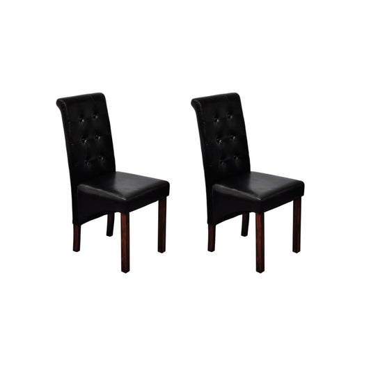 Eetkamerstoelen 2 st kunstleer zwart is nu te koop bij PeponiXL, paradijselijk wonen!