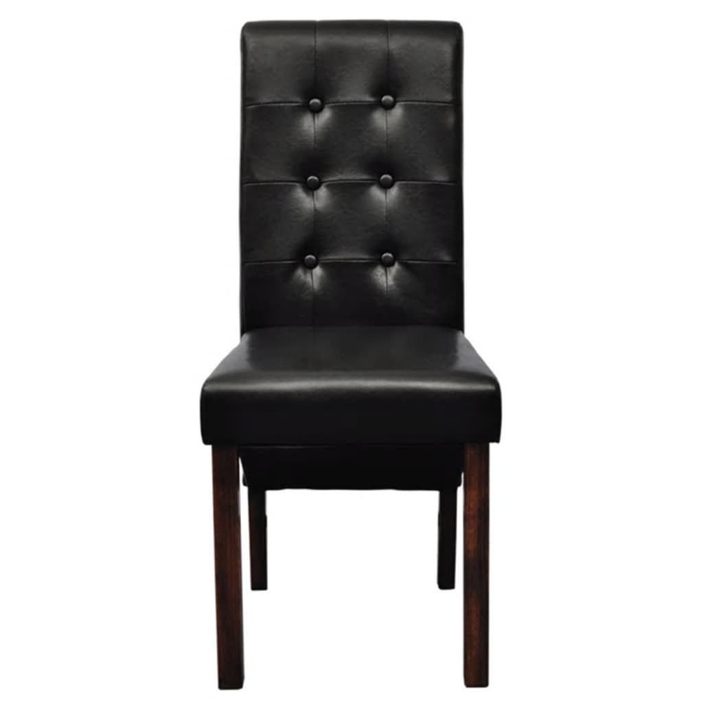 Eetkamerstoelen 2 st kunstleer zwart is nu te koop bij PeponiXL, paradijselijk wonen!