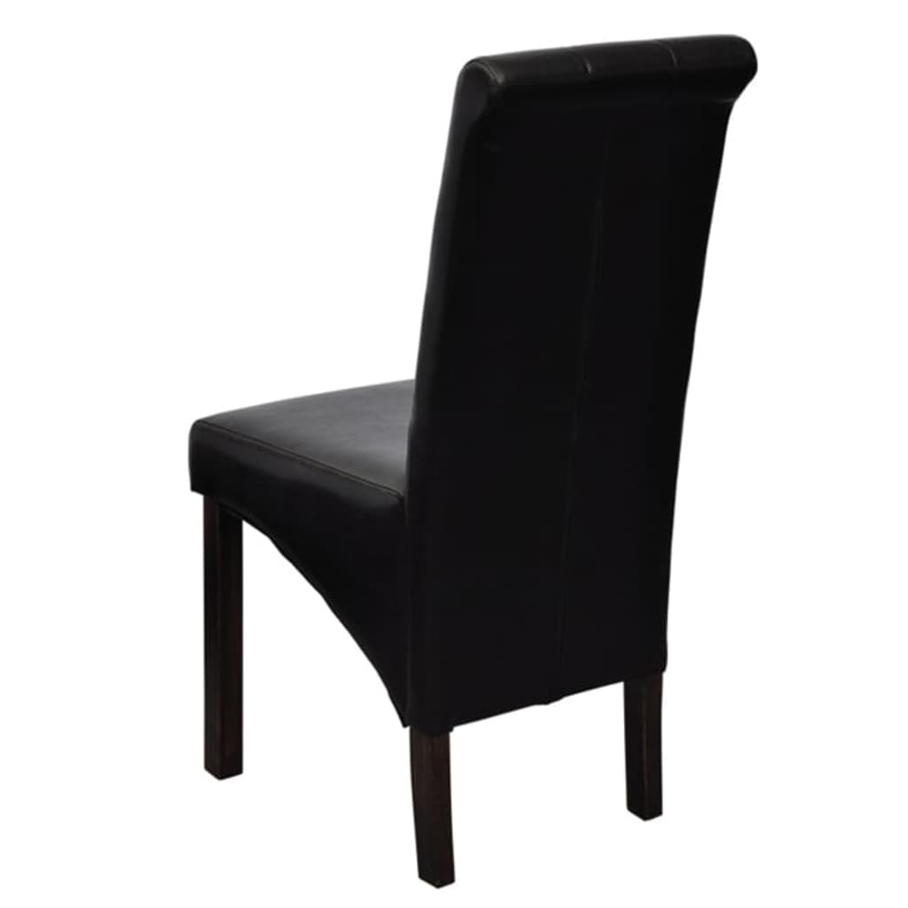 Eetkamerstoelen 2 st kunstleer zwart is nu te koop bij PeponiXL, paradijselijk wonen!