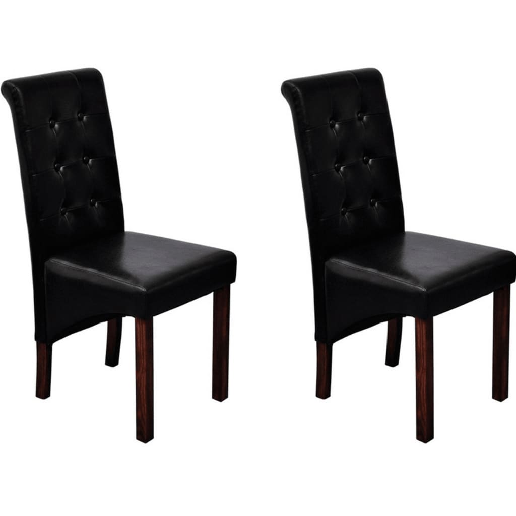 Eetkamerstoelen 2 st kunstleer zwart is nu te koop bij PeponiXL, paradijselijk wonen!