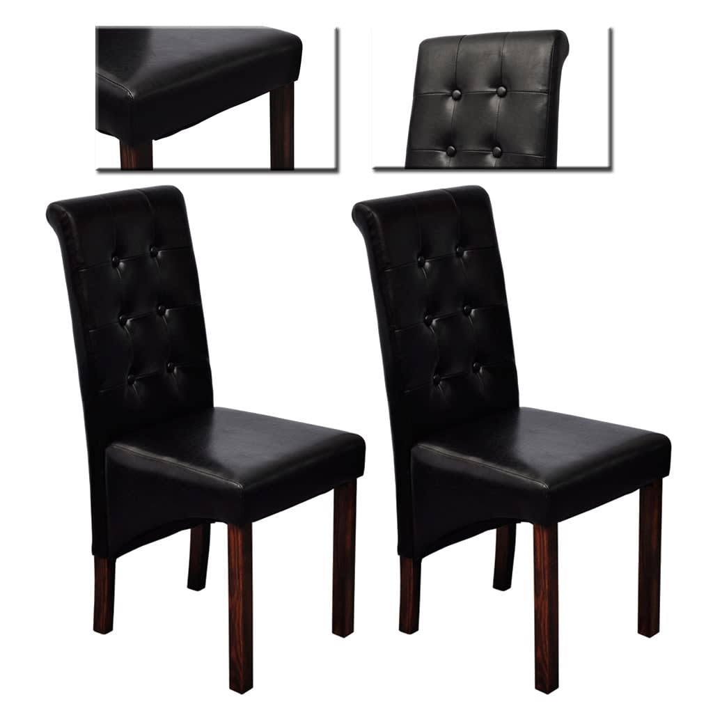 Eetkamerstoelen 2 st kunstleer zwart is nu te koop bij PeponiXL, paradijselijk wonen!