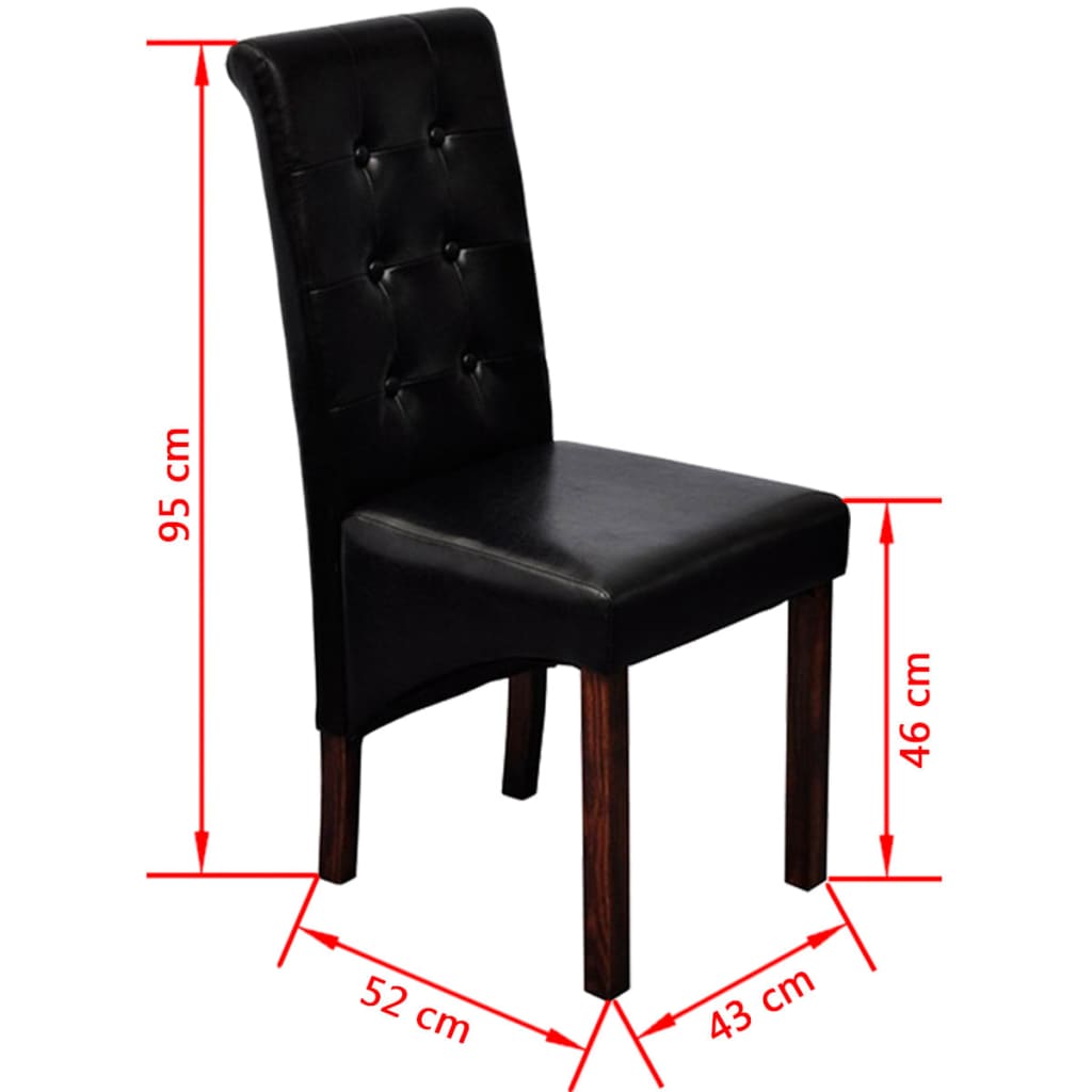 Eetkamerstoelen 2 st kunstleer zwart is nu te koop bij PeponiXL, paradijselijk wonen!