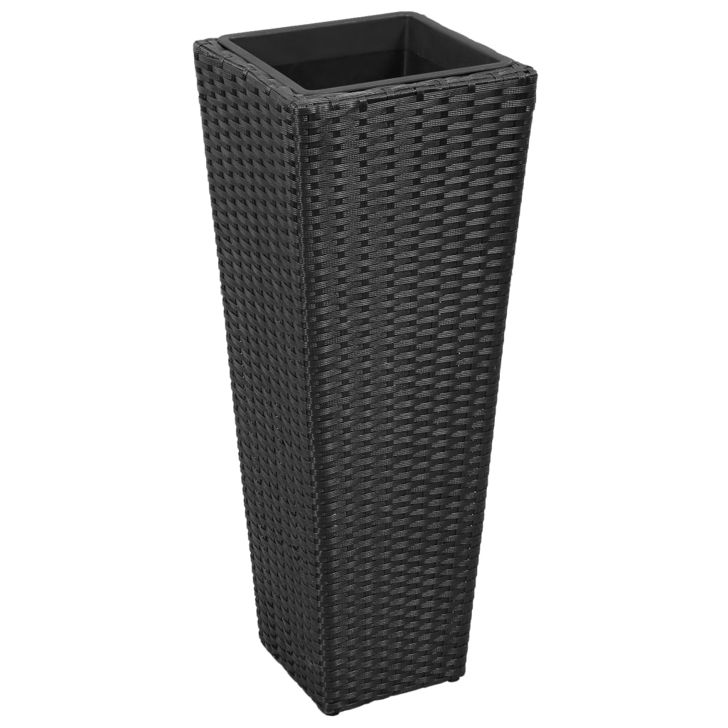 Plantenbakken verhoogd 3 st poly rattan zwart is nu te koop bij PeponiXL, paradijselijk wonen!