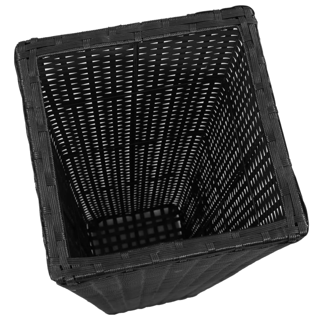 Plantenbakken verhoogd 3 st poly rattan zwart is nu te koop bij PeponiXL, paradijselijk wonen!