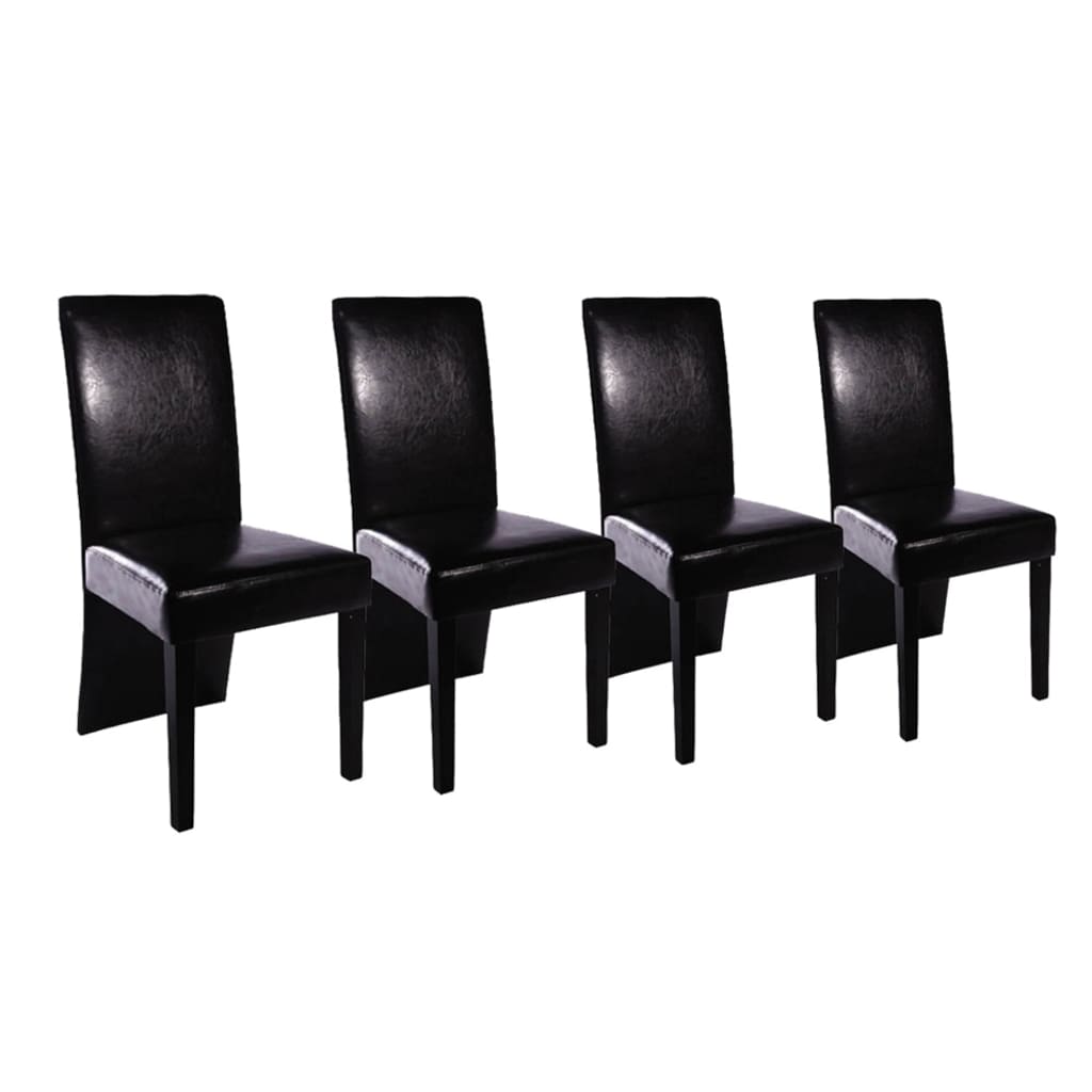 Eetkamerstoelen 4 st kunstleer zwart is nu te koop bij PeponiXL, paradijselijk wonen!