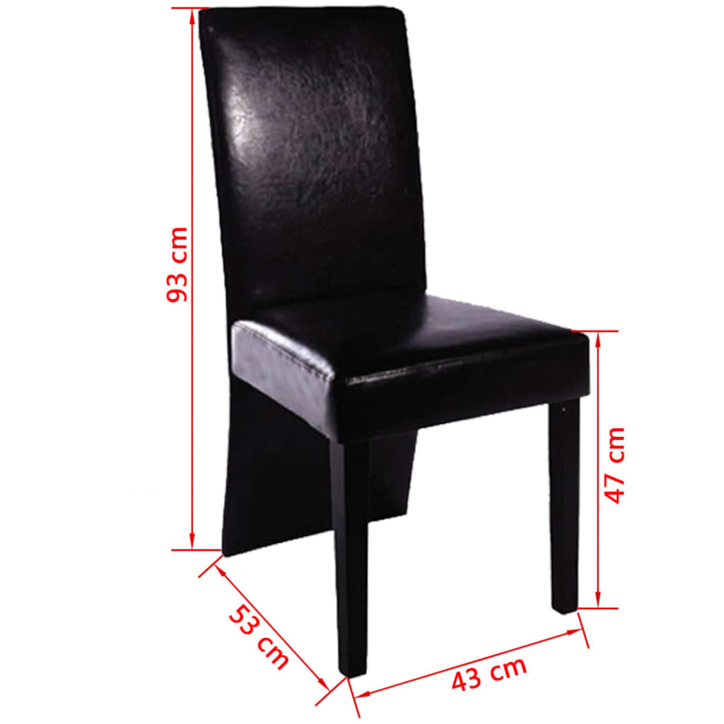 Eetkamerstoelen 4 st kunstleer zwart is nu te koop bij PeponiXL, paradijselijk wonen!