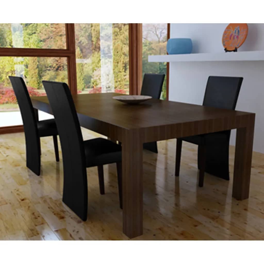Eetkamerstoelen 4 st kunstleer zwart is nu te koop bij PeponiXL, paradijselijk wonen!