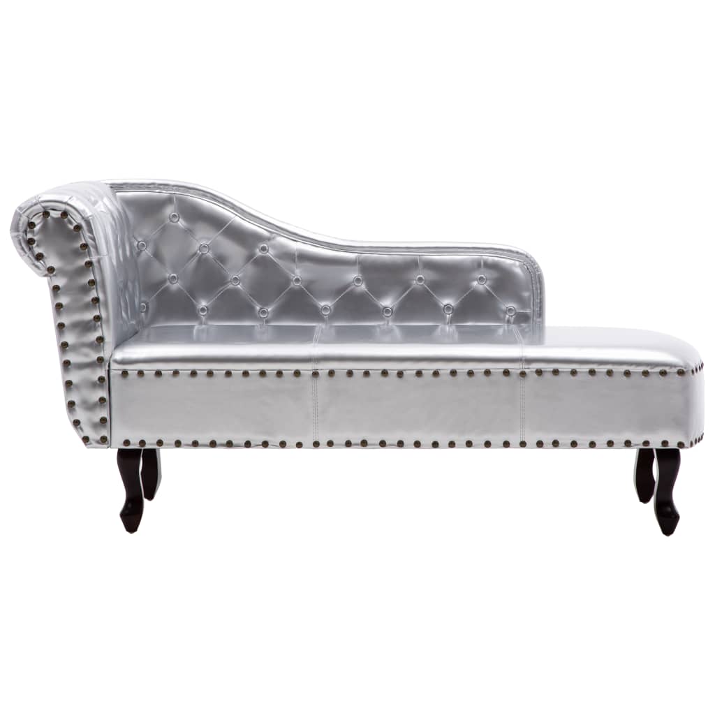 Chaise longue kunstleer zilverkleurig is nu te koop bij PeponiXL, paradijselijk wonen!