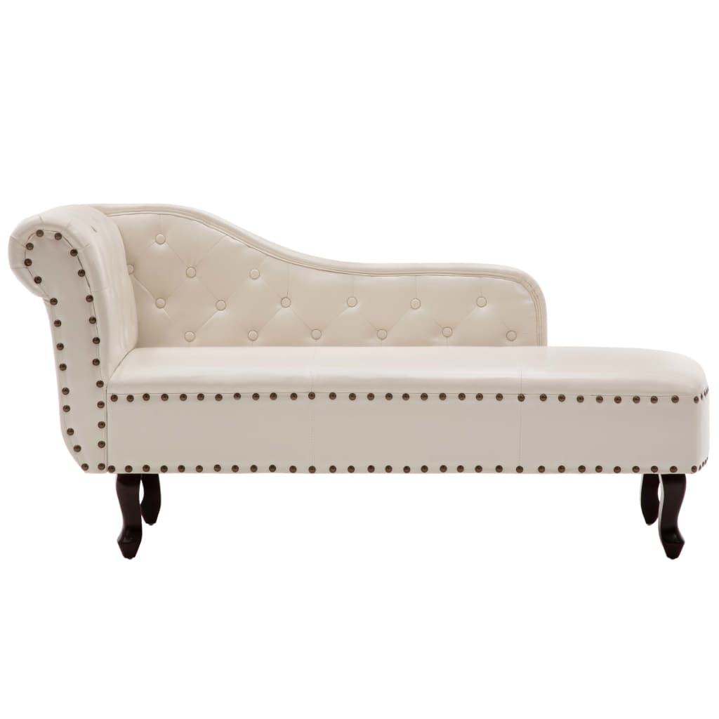Chaise longue kunstleer crèmewit is nu te koop bij PeponiXL, paradijselijk wonen!