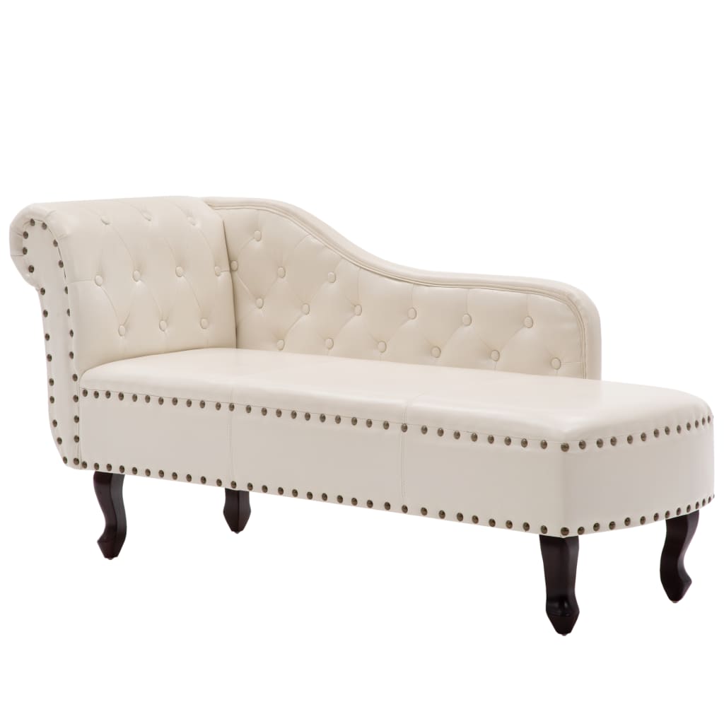Chaise longue kunstleer crèmewit is nu te koop bij PeponiXL, paradijselijk wonen!