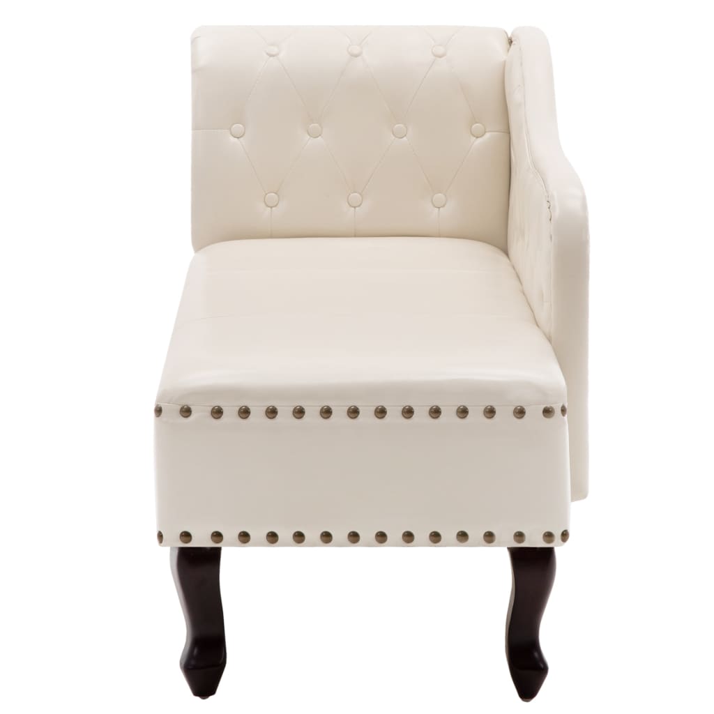 Chaise longue kunstleer crèmewit is nu te koop bij PeponiXL, paradijselijk wonen!