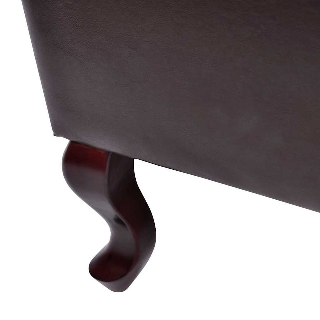 Fauteuil met voetenbankje kunstleer donkerbruin is nu te koop bij PeponiXL, paradijselijk wonen!