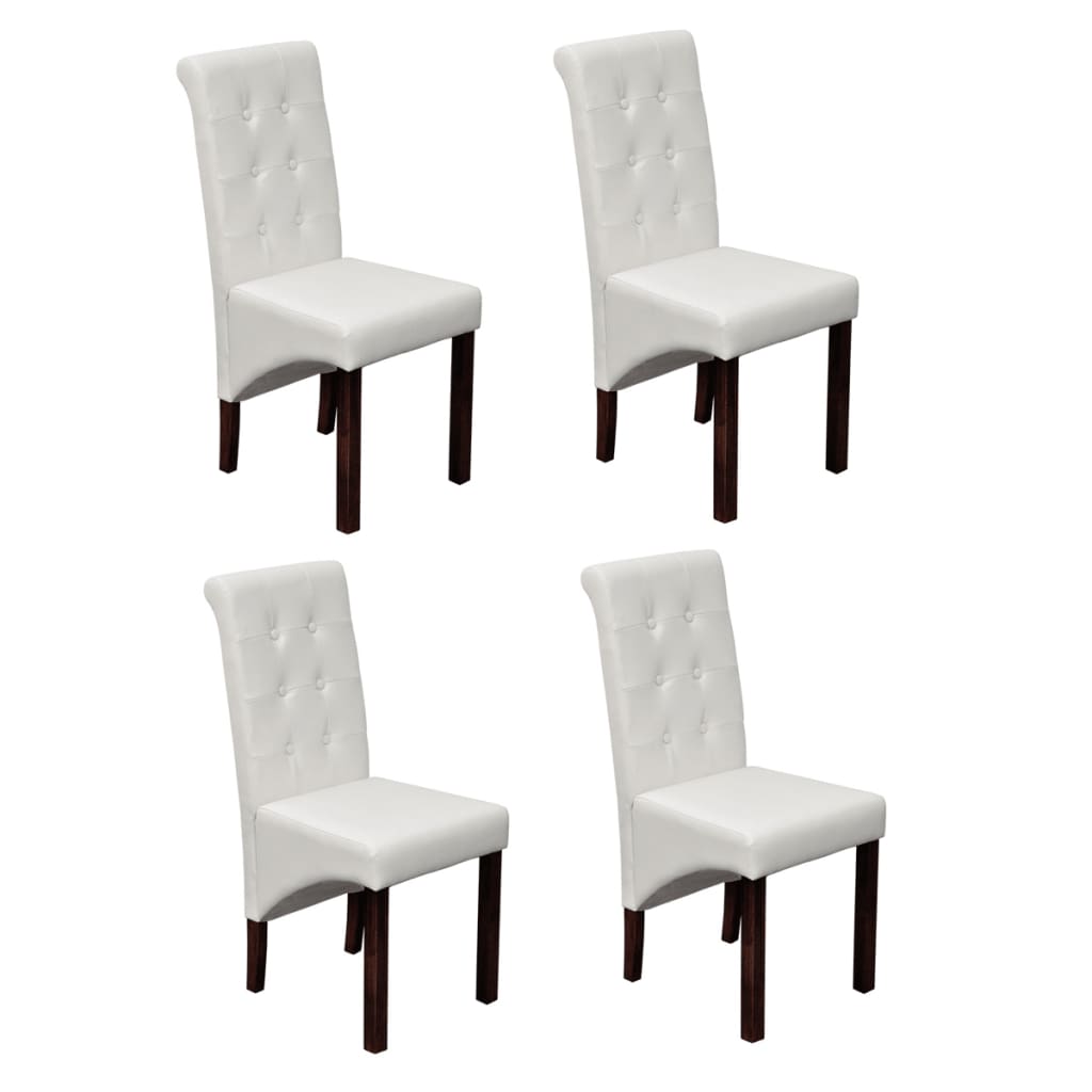 Eetkamerstoelen 4 st kunstleer wit is nu te koop bij PeponiXL, paradijselijk wonen!