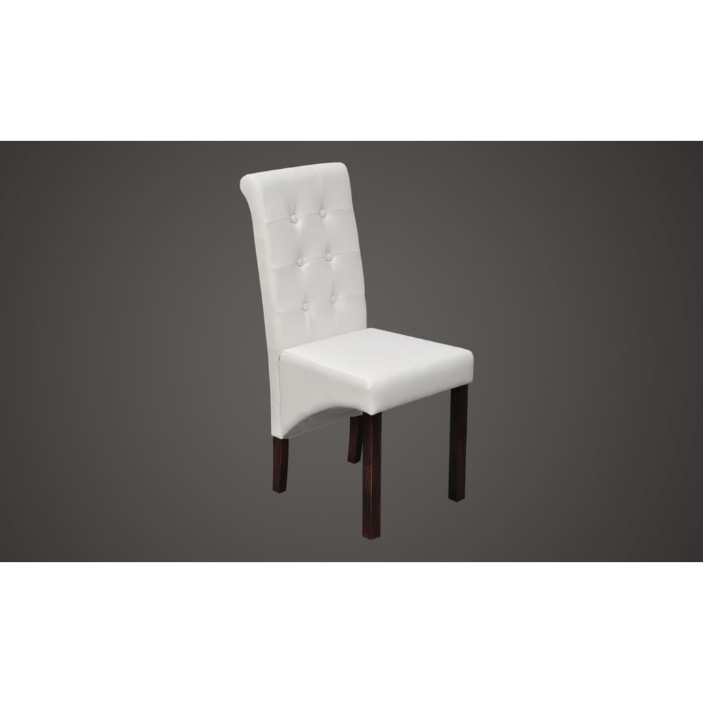Eetkamerstoelen 4 st kunstleer wit is nu te koop bij PeponiXL, paradijselijk wonen!