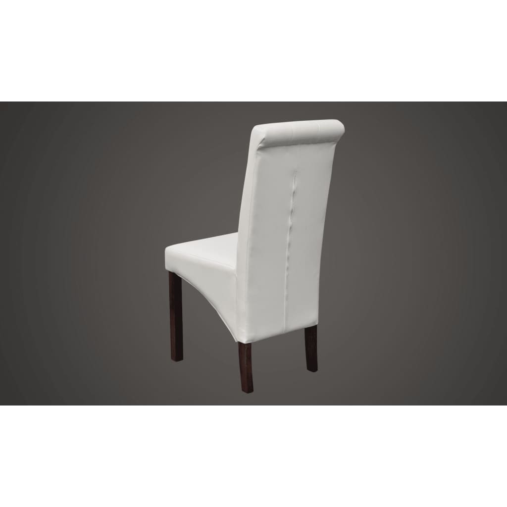Eetkamerstoelen 4 st kunstleer wit is nu te koop bij PeponiXL, paradijselijk wonen!