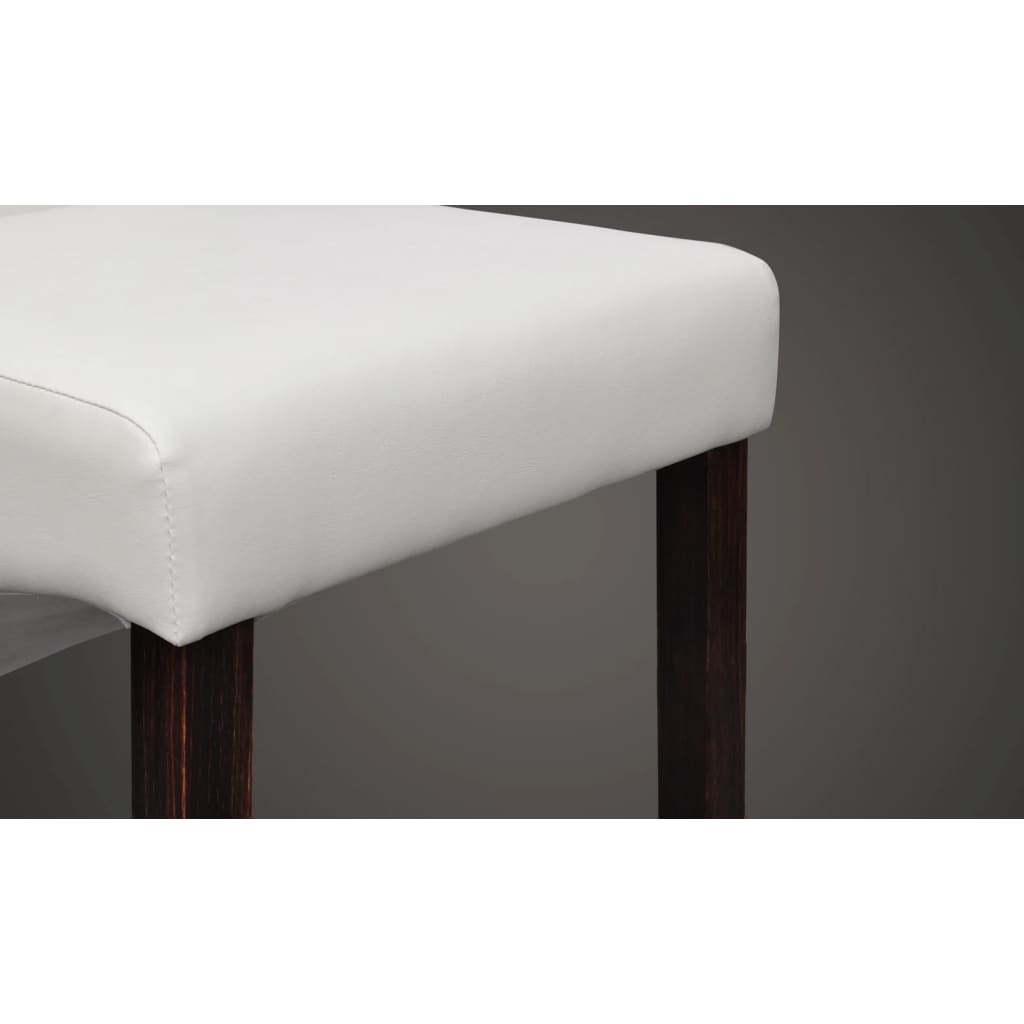 Eetkamerstoelen 4 st kunstleer wit is nu te koop bij PeponiXL, paradijselijk wonen!