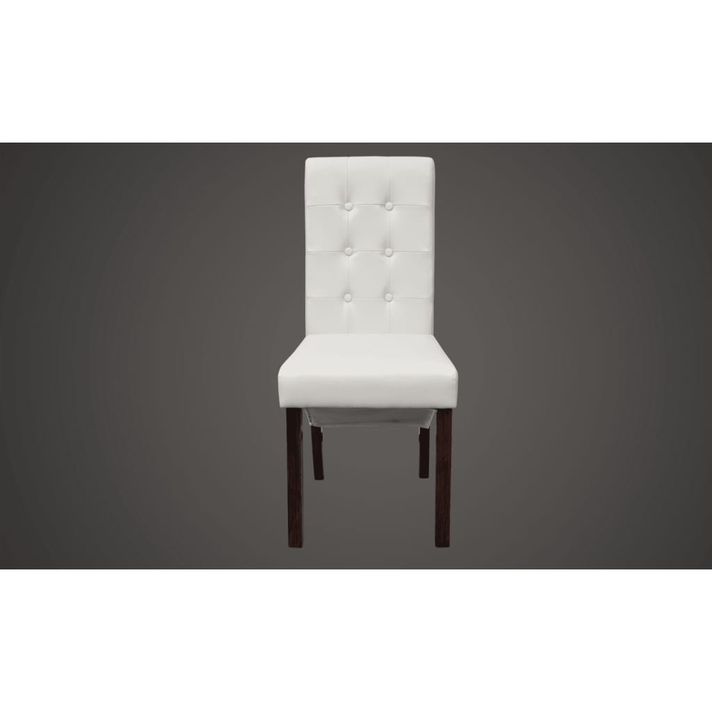 Eetkamerstoelen 4 st kunstleer wit is nu te koop bij PeponiXL, paradijselijk wonen!