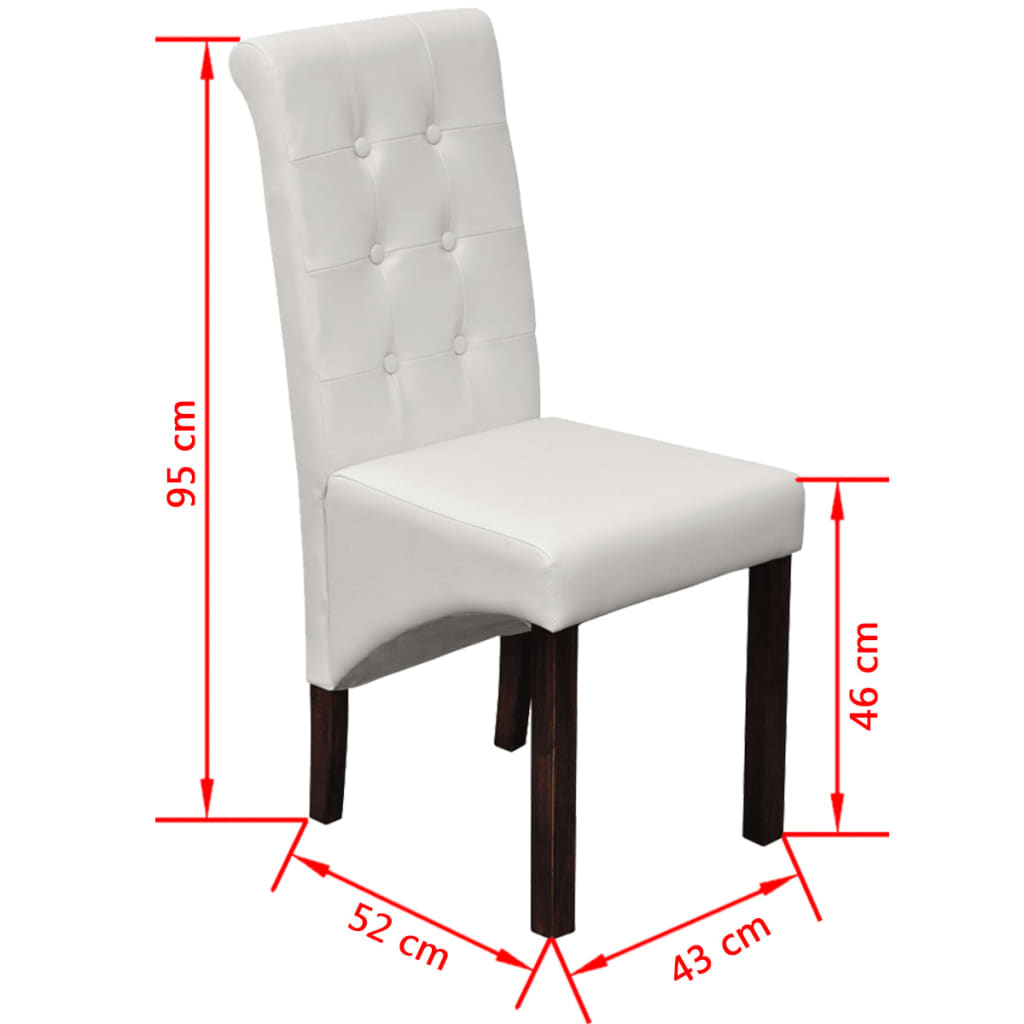 Eetkamerstoelen 4 st kunstleer wit is nu te koop bij PeponiXL, paradijselijk wonen!