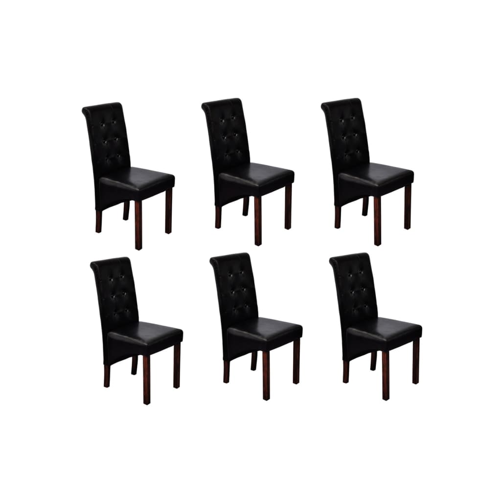 Eetkamerstoelen 6 st kunstleer zwart is nu te koop bij PeponiXL, paradijselijk wonen!