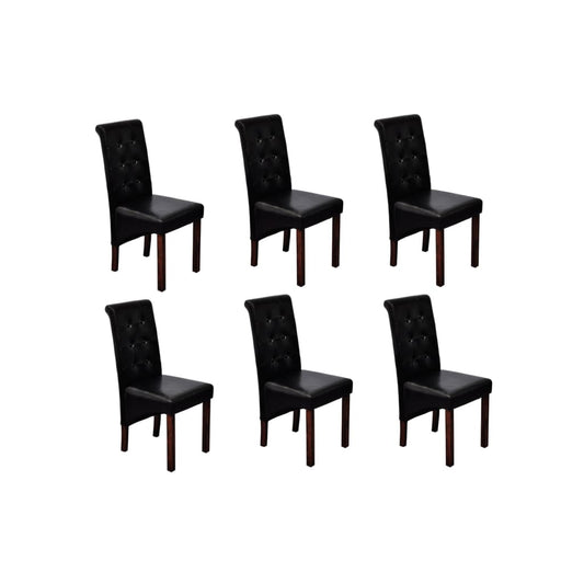 Eetkamerstoelen 6 st kunstleer zwart is nu te koop bij PeponiXL, paradijselijk wonen!