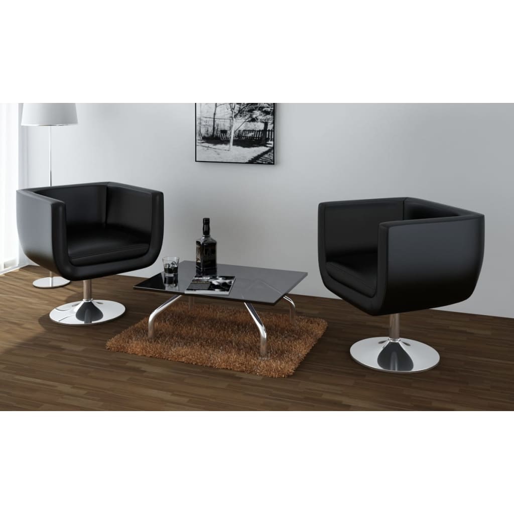 Barstoelen 2 st kunstleer zwart is nu te koop bij PeponiXL, paradijselijk wonen!