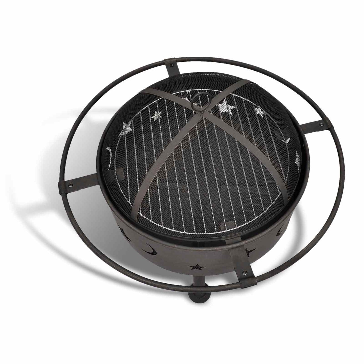 Vuur Schaal Maan Zwart 82 x 82 x 64 cm Staal is nu te koop bij PeponiXL, paradijselijk wonen!