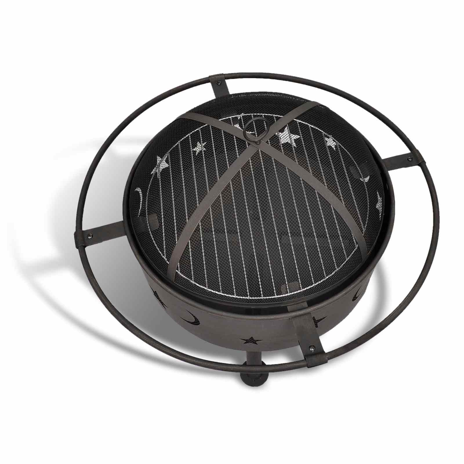 Vuur Schaal Maan Zwart 82 x 82 x 64 cm Staal is nu te koop bij PeponiXL, paradijselijk wonen!