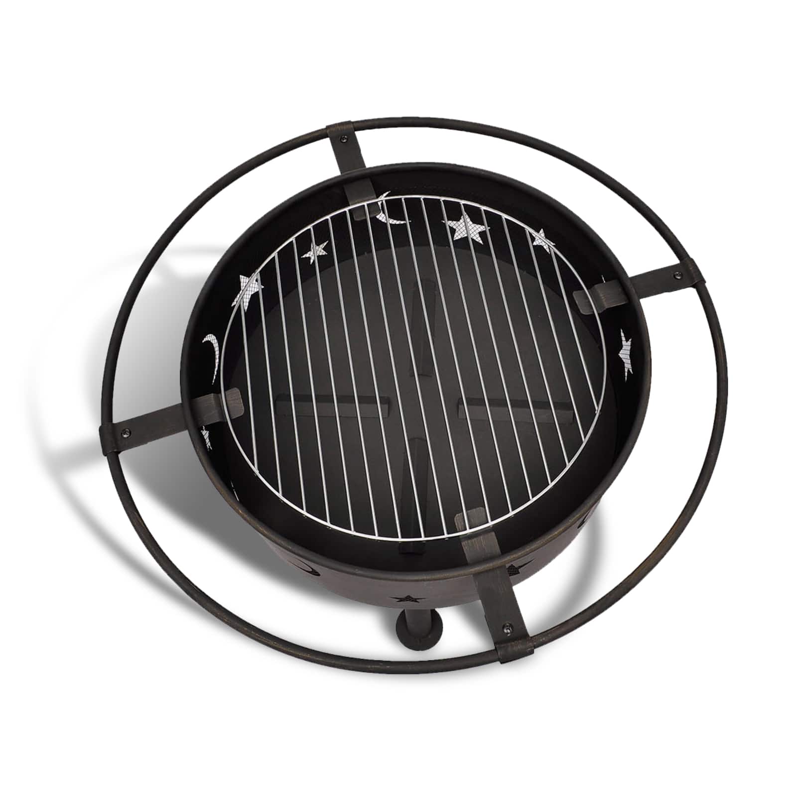 Vuur Schaal Maan Zwart 82 x 82 x 64 cm Staal is nu te koop bij PeponiXL, paradijselijk wonen!