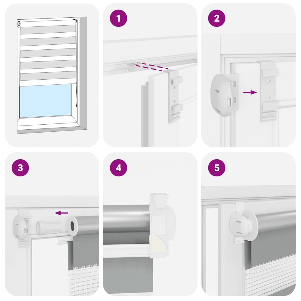 Zebra rolgordijn 50,9x100 cm stofbreedte 46,7 cm grijs is nu te koop bij PeponiXL, paradijselijk wonen!