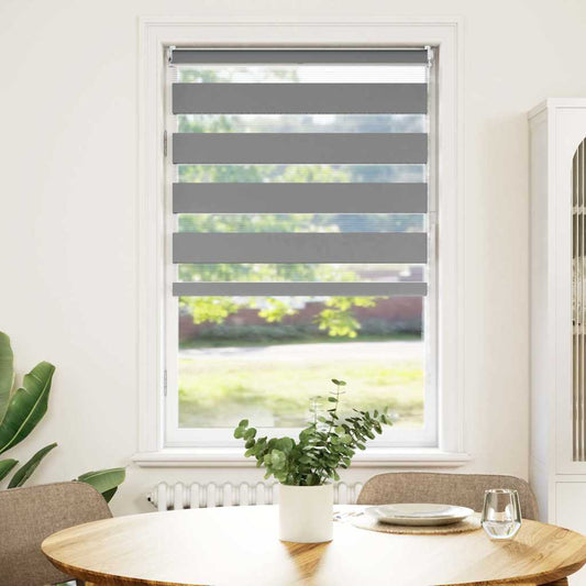 Zebra rolgordijn 50,9x100 cm stofbreedte 46,7 cm grijs is nu te koop bij PeponiXL, paradijselijk wonen!