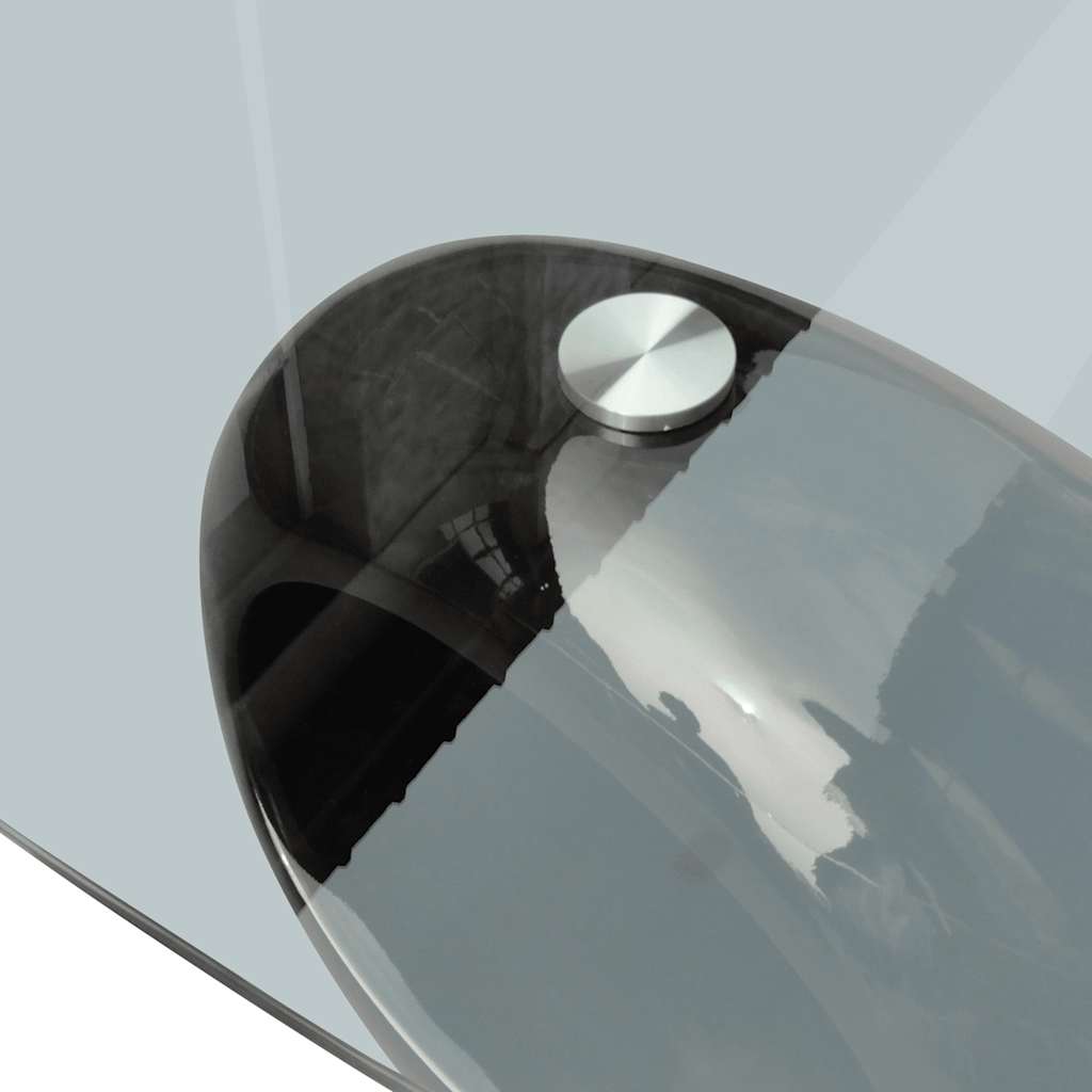 Salontafel met ovale glazen tafelblad hoogglans zwart is nu te koop bij PeponiXL, paradijselijk wonen!