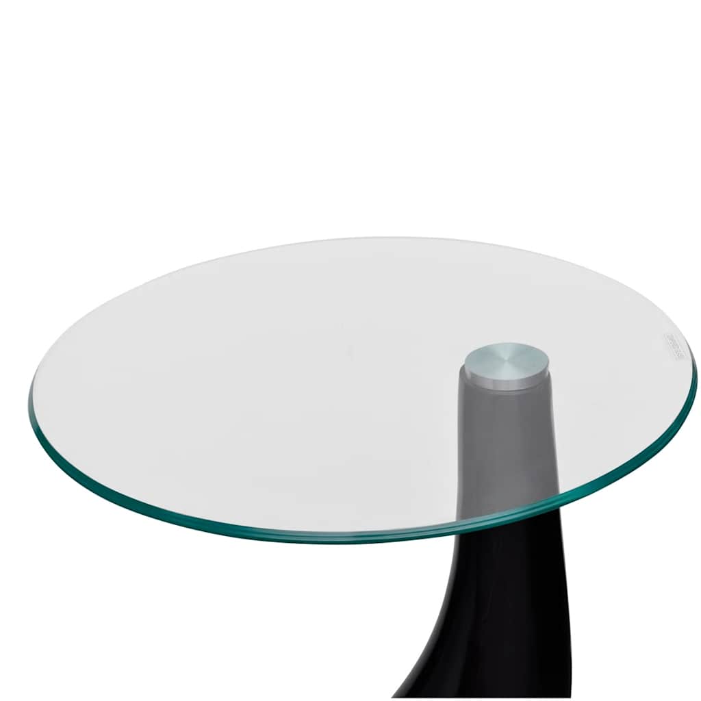 Salontafel met rond glazen tafelblad hoogglans zwart is nu te koop bij PeponiXL, paradijselijk wonen!