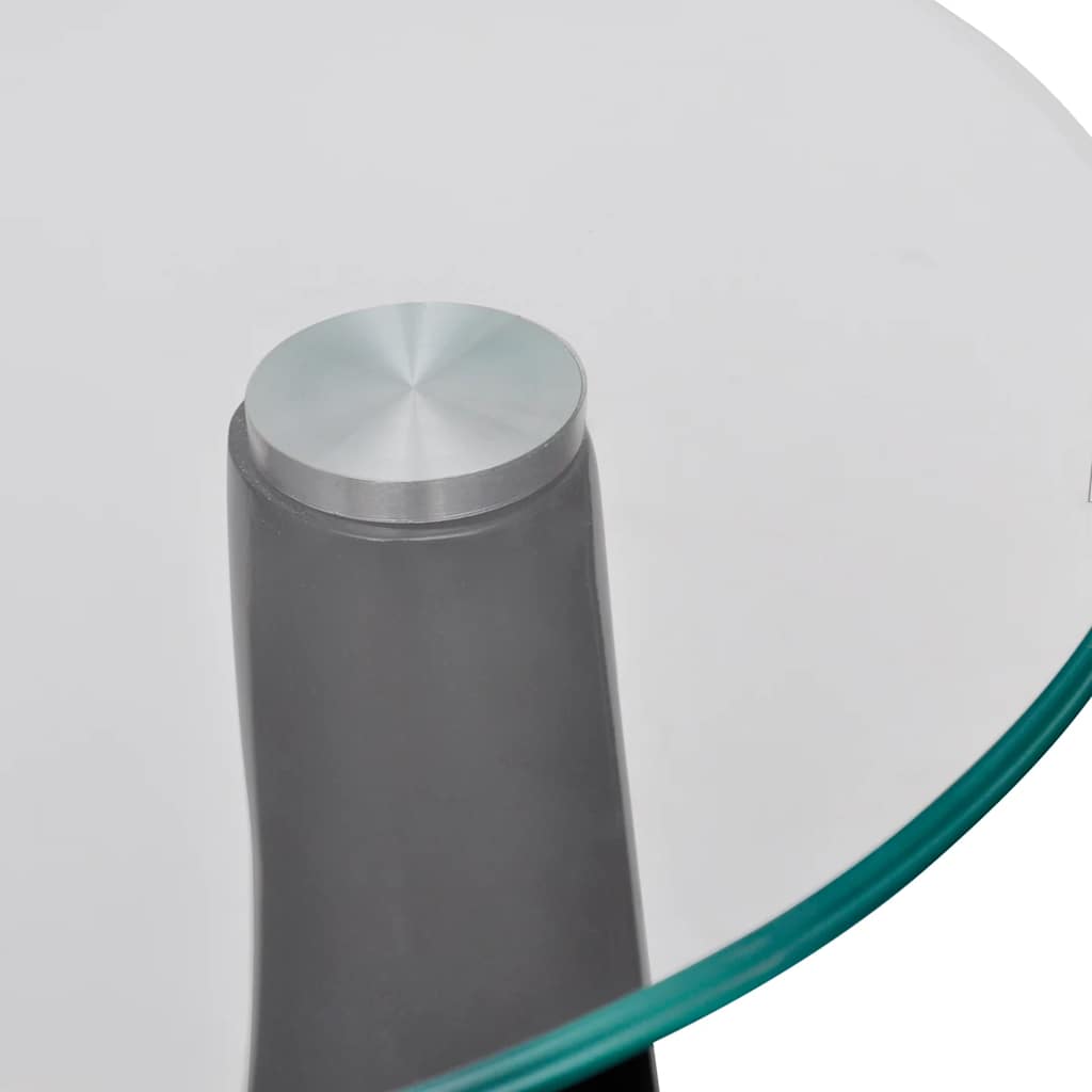 Salontafel met rond glazen tafelblad hoogglans zwart is nu te koop bij PeponiXL, paradijselijk wonen!