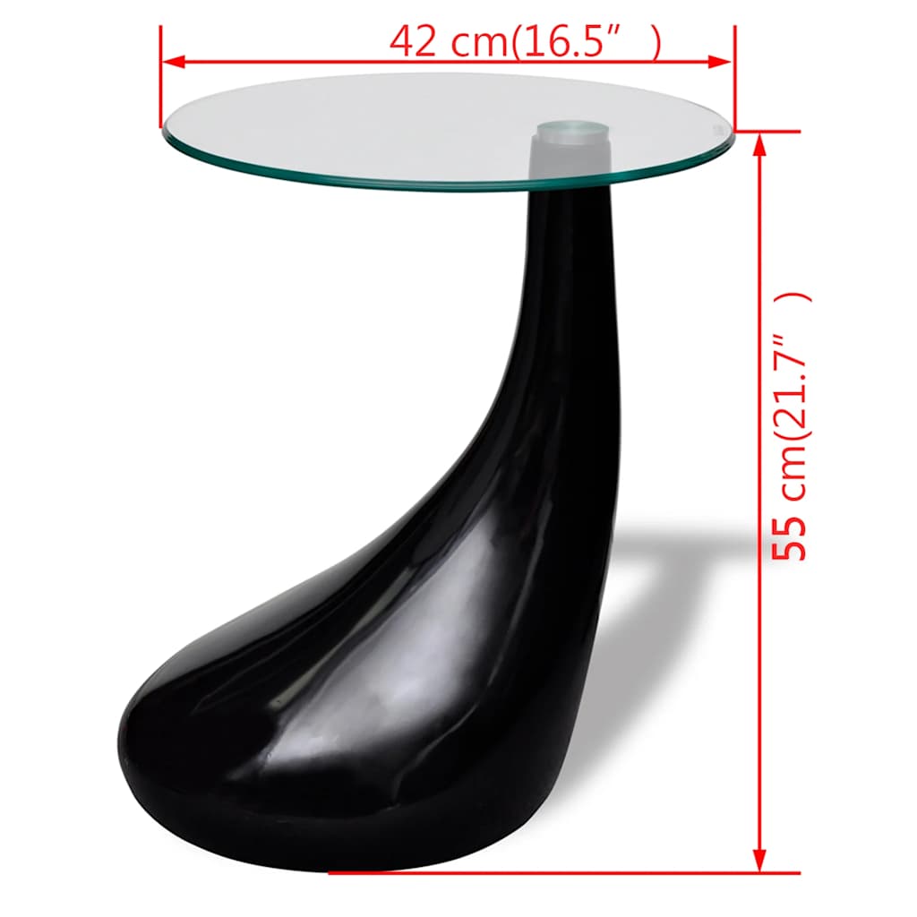 Salontafel met rond glazen tafelblad hoogglans zwart is nu te koop bij PeponiXL, paradijselijk wonen!