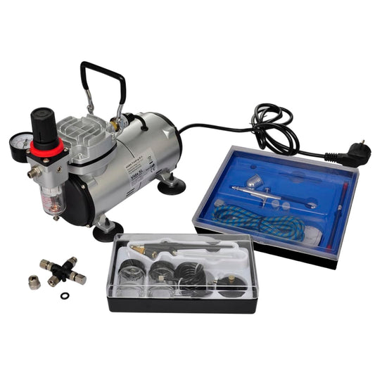 Airbrush-compressorset met 2 pistolen is nu te koop bij PeponiXL, paradijselijk wonen!