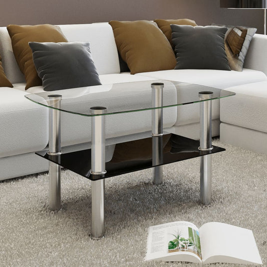 Salontafel met 2 lagen glas is nu te koop bij PeponiXL, paradijselijk wonen!