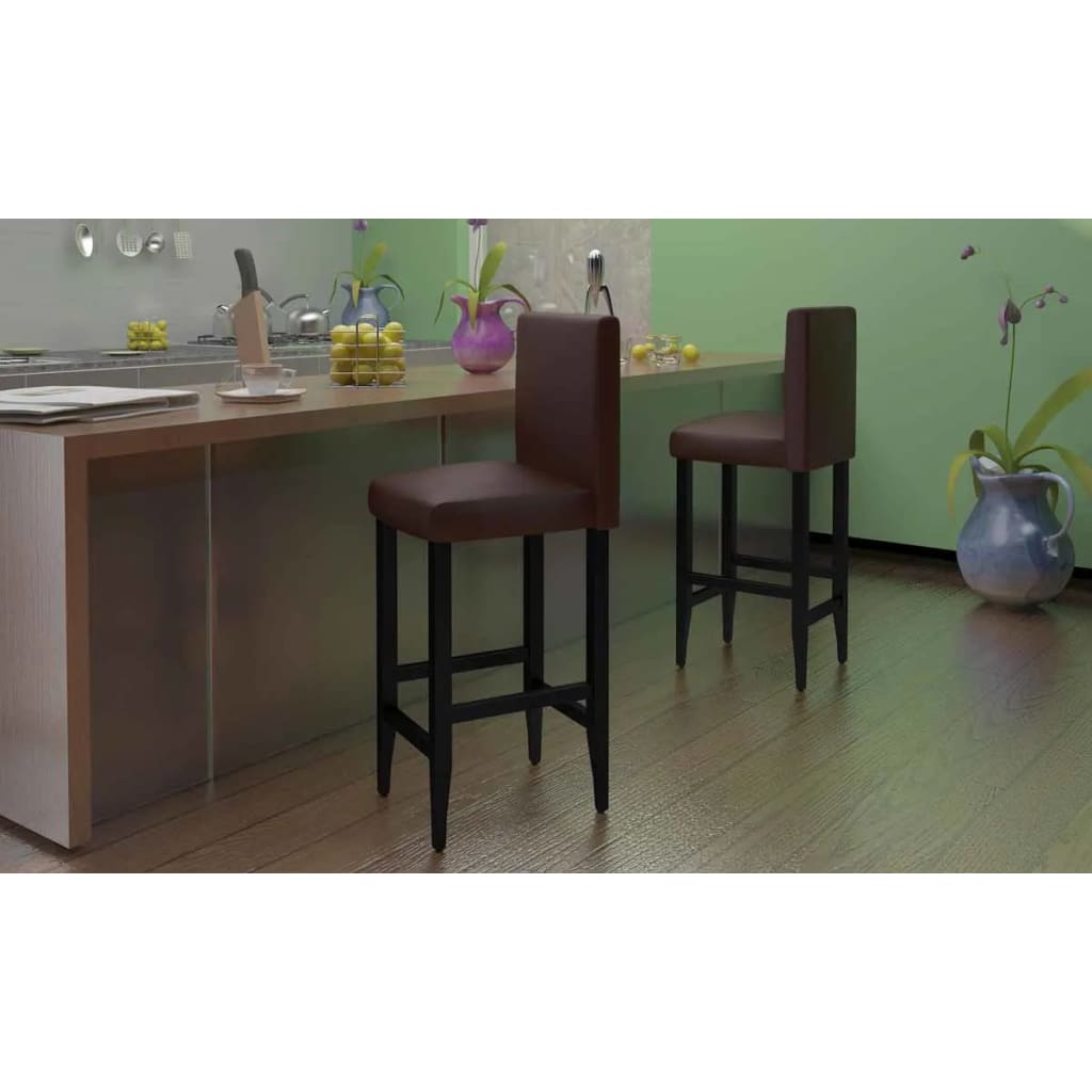 Barkrukken 4 st kunstleer donkerbruin is nu te koop bij PeponiXL, paradijselijk wonen!