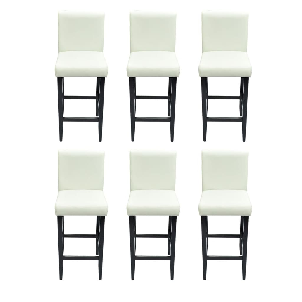 Barkrukken 6 st kunstleer wit is nu te koop bij PeponiXL, paradijselijk wonen!