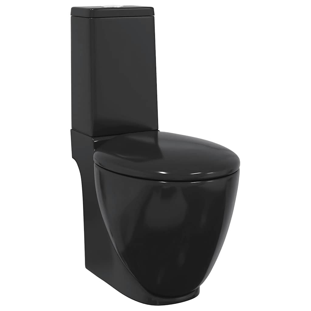 Toilet met afvoer achter keramiek zwart is nu te koop bij PeponiXL, paradijselijk wonen!