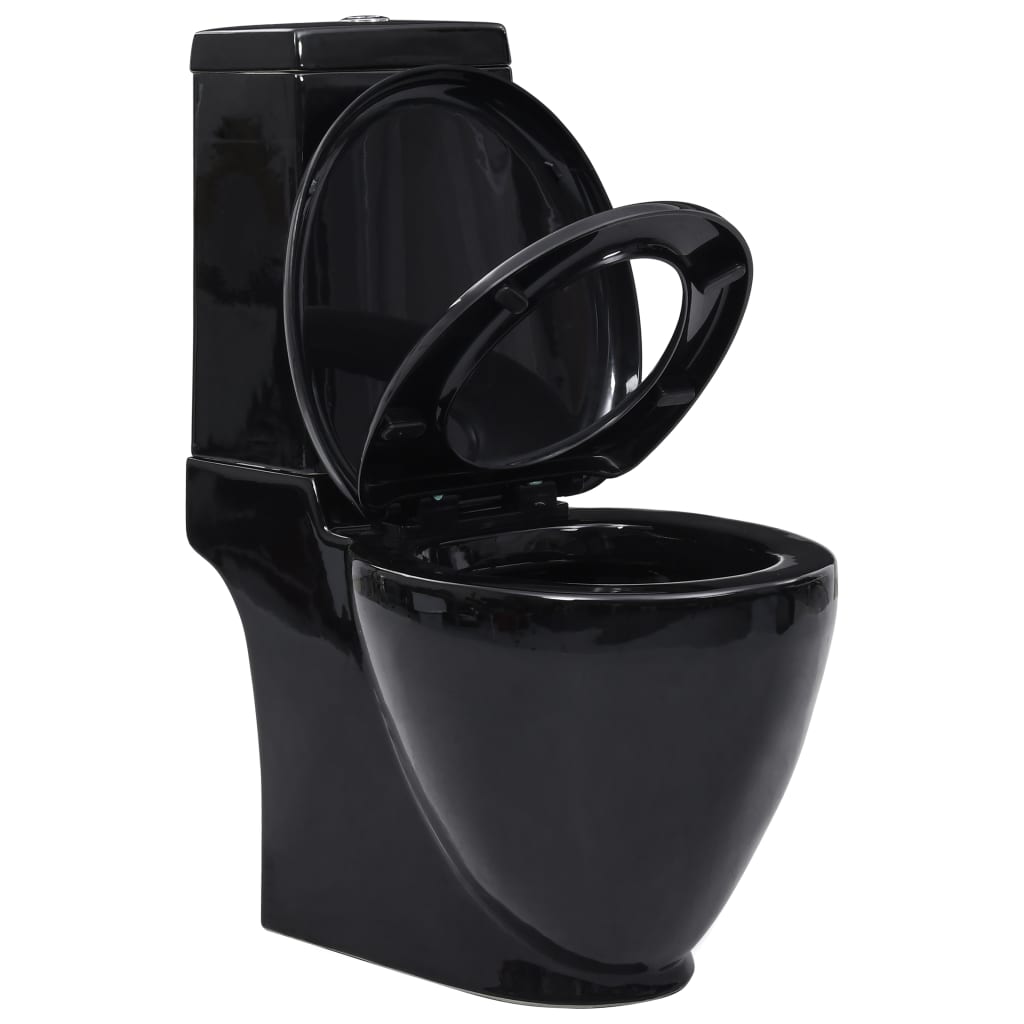 Toilet met afvoer achter keramiek zwart is nu te koop bij PeponiXL, paradijselijk wonen!