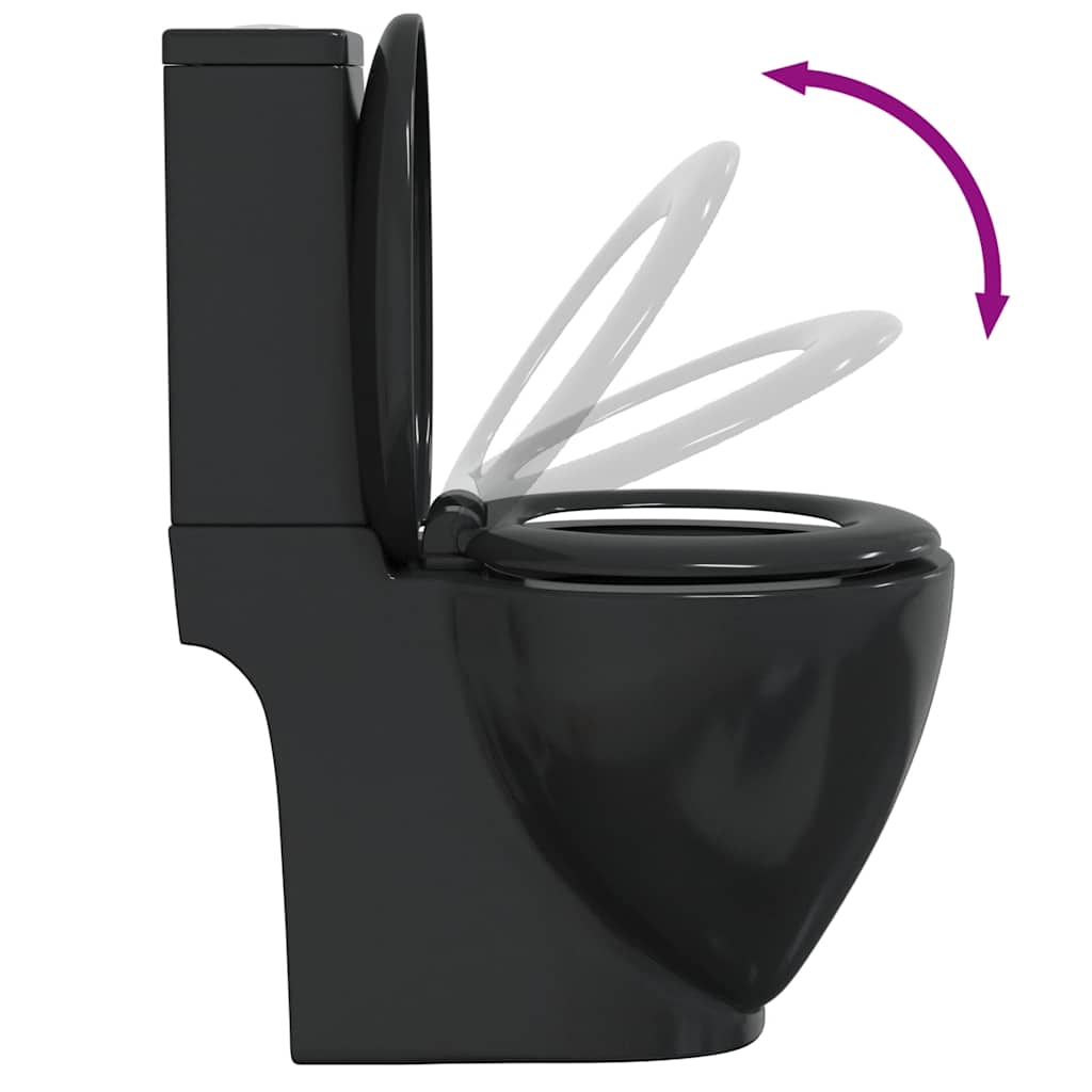 Toilet met afvoer achter keramiek zwart is nu te koop bij PeponiXL, paradijselijk wonen!