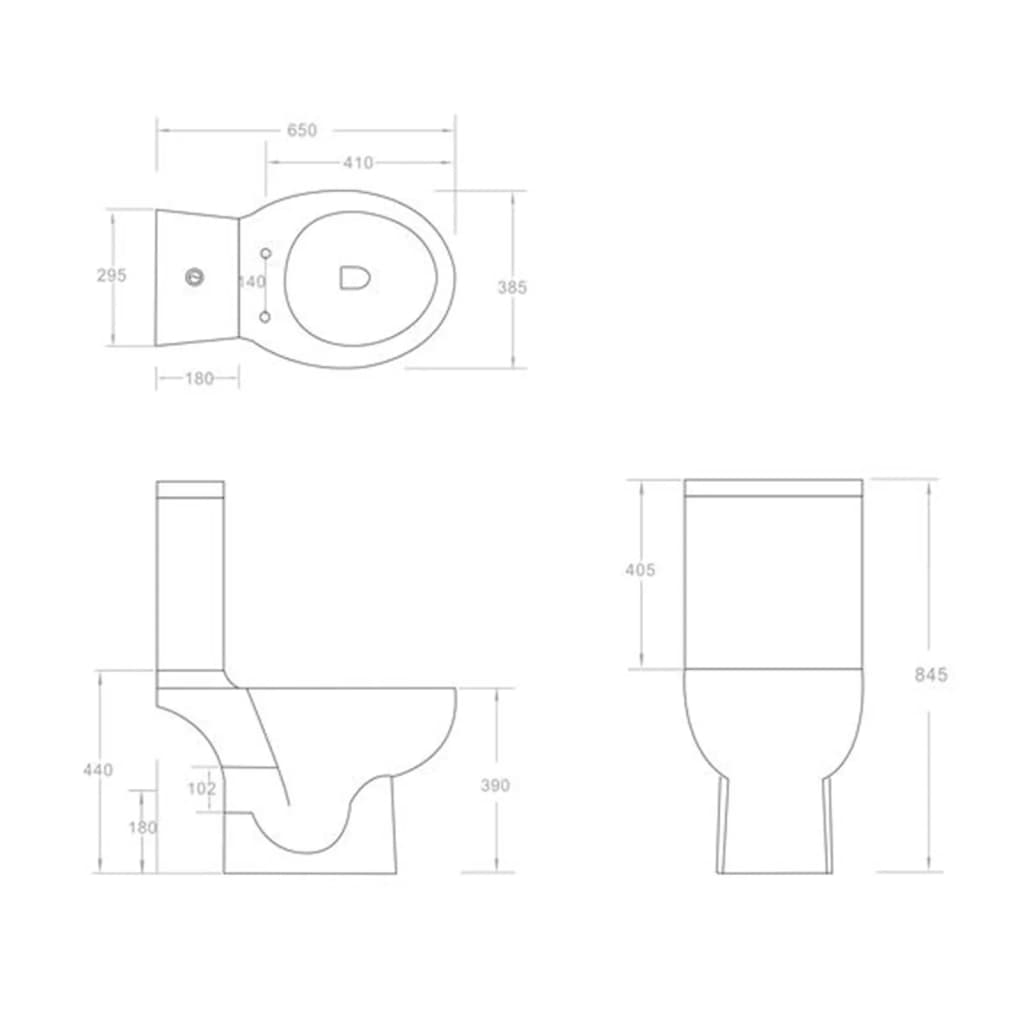 Toilet met afvoer achter keramiek zwart is nu te koop bij PeponiXL, paradijselijk wonen!